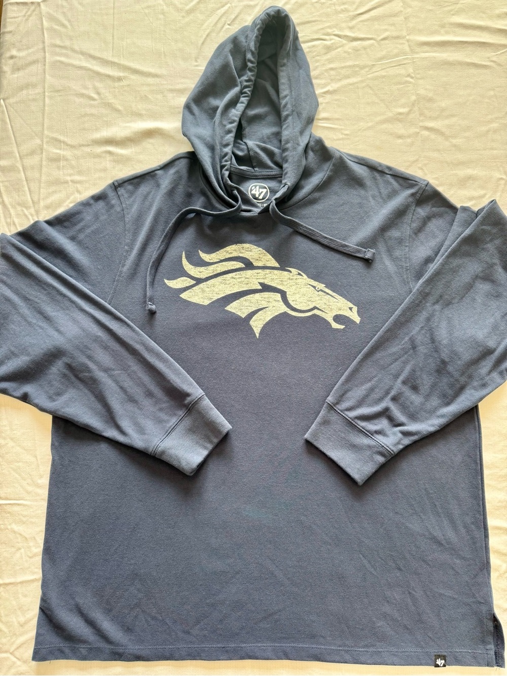 Men's 47 Brand Navy Lightweight Hoodie Denver Broncos Size XXl